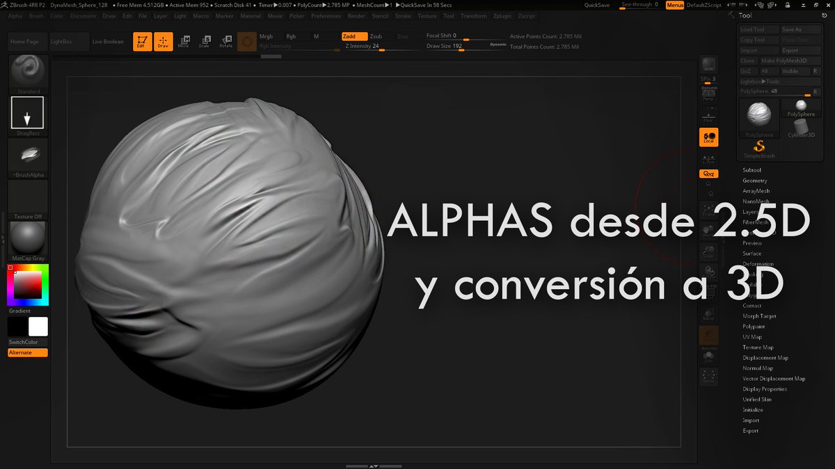 frexar3d's tweet photo. NUEVO TUTORIAL DISPONIBLE:
ZBrush - Alphas desde 2.5D y conversión a 3D
https://t.co/2uNrCfFJI4
Espero que os guste!
#zbrush2018 #3dsculpting #zbrushtutorials https://t.co/EQRMhPbRnd