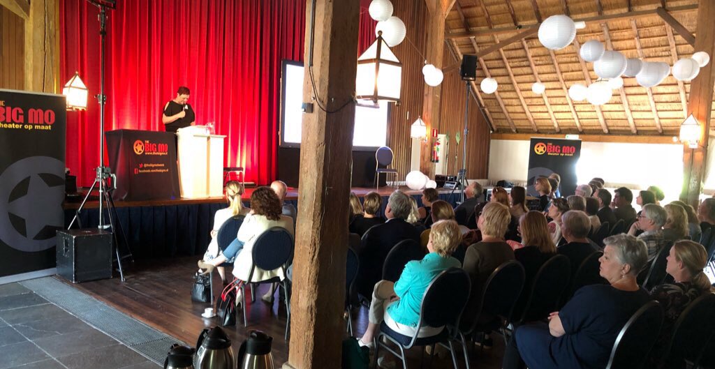 #Mooie bedrijfstheater opdracht in Havelte deze week voor jubileum <a href="/Welzijn_WMW/">Welzijn MensenWerk</a> met een combinatie van theater en improvisatie workshops rond inspirerende lezing van Wouter Hart ism <a href="/deregelaardij/">De Regelaardij</a>