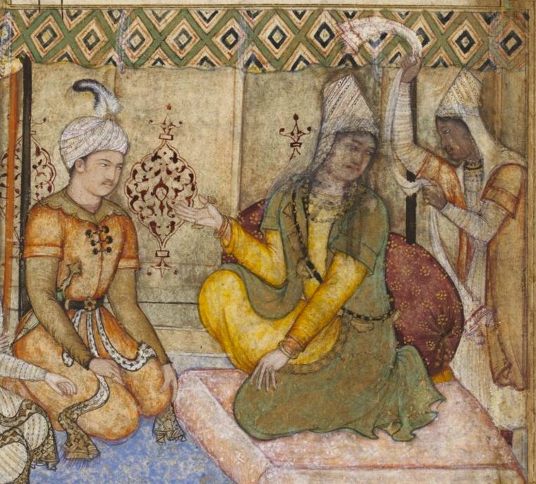 Khanzada Begum, elder sister of Babur, reunited w the emperor here after 10 years in forced exile. An ambassador n peace maker, she wept upon seeing the infant Akbar, who reminded her of her long dead brother late 16th c, @Victoriaandalbe