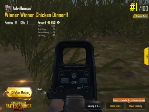 YAY!!! So I tried the Solo, and did quite well on by 1st try! Must be all that practising with the <a href="/SA_Clash_Com/">SAGC</a> team last night! #pubgSouthAfrica