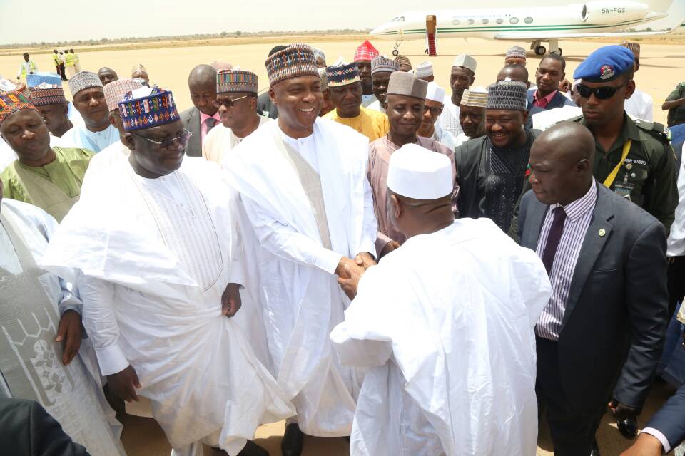 Image result for Saraki visits Sultan of Sokoto, sues for peace