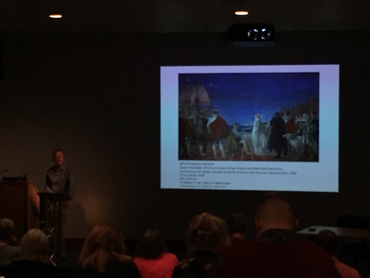 Tudornobility's tweet photo. Hilarious start from @Tudorgentleman as he puts out a call for someone else to step up to discuss this wonderful painting of #ElizabethI Several volunteers having to be restrained from taking up the invitation. #conferencefever #QueensHouse2018 https://t.co/pTBrnI0BLt