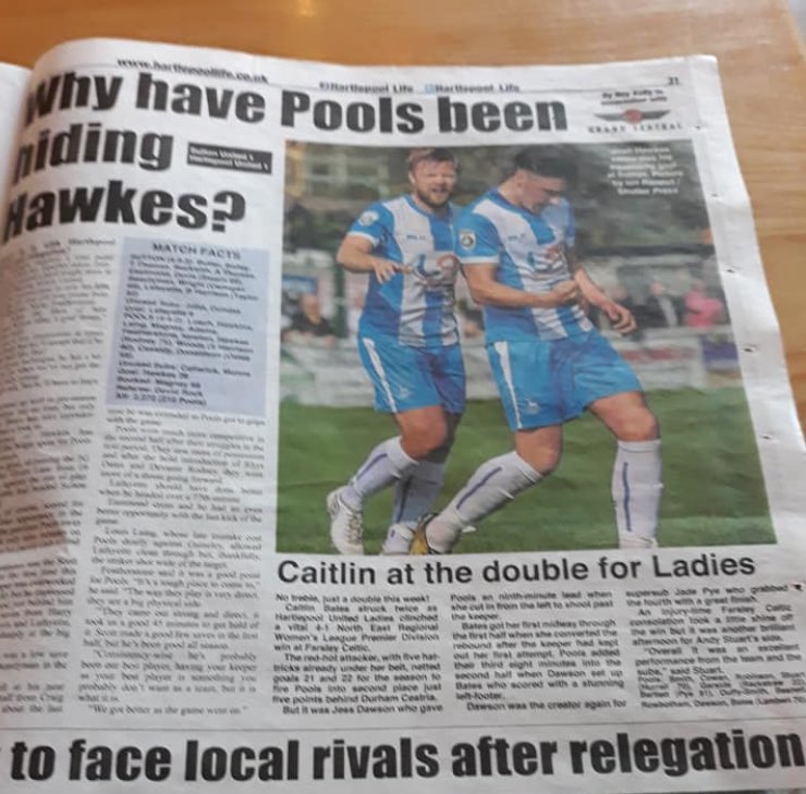 ianrandall71's tweet photo. When your mate oop Norf sends you your published match photos from the papers of #hartlepoolUtd #Pools game last weekend. 😊📷 #published #Igetpaid 😊#livingthedream #lifeaftercancer ⚽️@Joshhawkes5 https://t.co/TE70xvKt2s