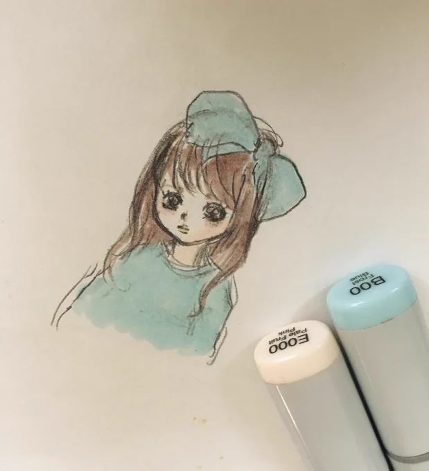 単行本の似顔絵プレゼント企画、締め切りまで近くなってきたので似顔絵の描き方を模索中です。 #ぎゅうにゅう日記 #感想 #描いて のハッシュタグを付けて感想をつぶやいてくれたら応募完了です。頑張って描くから是非応募してみてね!これはインスタで見つけた女の子 
