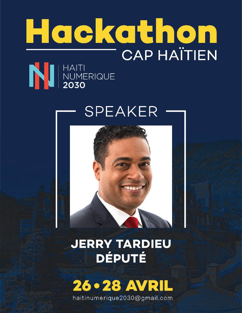 HTnumerique2030's tweet photo. Breaking : Député de Pétion-ville @JerryTardieu Auteur, Entrepreneur, Président de la Commission specials sur l' amendement de la constitution de la Chambre des députés. #Okapkonekte #yonlòtokap @afcaphaitien @MairieduCap https://t.co/VlkE6hXxHS
