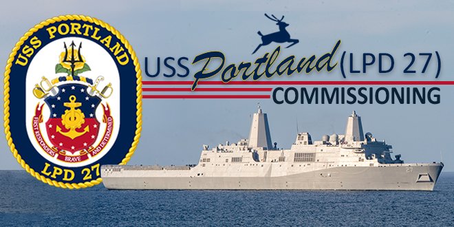 TODAY: We're commissioning #USNavy's newest amphibious transport dock ship, the future #USSPortland #LPD27 at 10A PDT in Portland, Oregon.
ℹ️: navy.mil/submit/display…
📺: navylive.dodlive.mil/2018/04/21/uss…