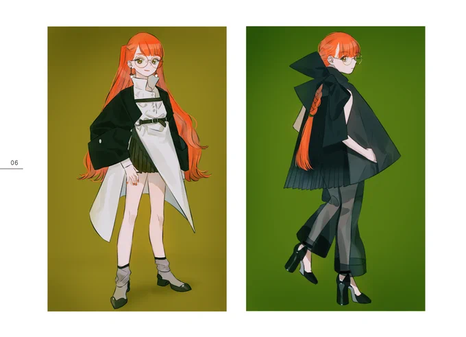 新刊「dorothy's wardrobe」のサンプルです。オレンジ髪メガネっ子のワードローブ本です! 
