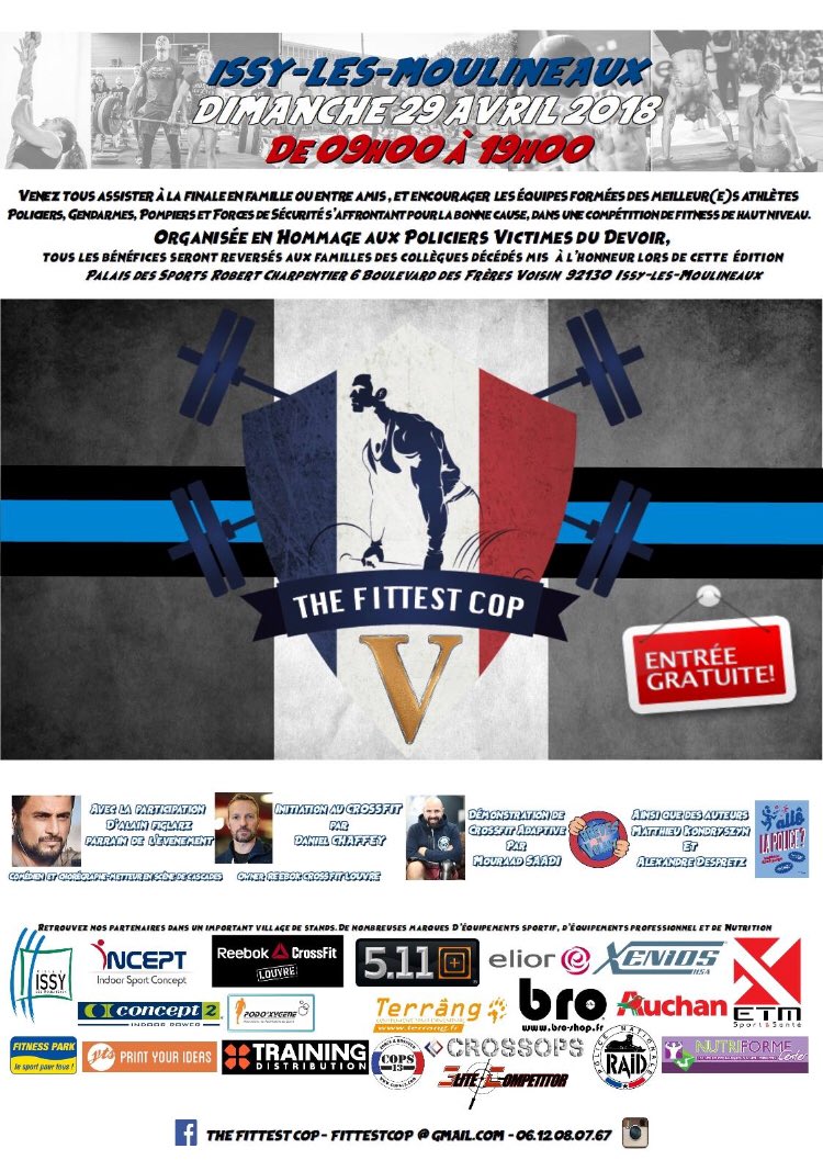 Cops13marseille's tweet photo. Cops 13 partenaire de l’événement THE FITTESTCOP 2018:
Cops13 sera présent à la finale THE FITTEST COP le 29 Avril 2018. 
Nous aurons le plaisir de vous rencontrer lors de cet événement.
De nombreuses surprises sur notre stand 😉
À très vite 👍🏻🇫🇷👊🏻🇫🇷💪🏻 https://t.co/P3uO66iO0Y