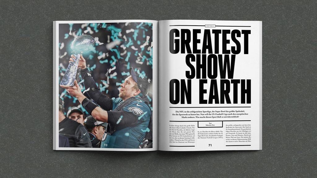 NoSports's tweet photo. Die NFL ist die erfolgreichste Sportliga, der Super Bowl das größte Spektakel, das die Sportwelt zu bieten hat. Nun will die US-Football-Liga auch den europäischen Markt erobern. Was macht diesen Sport so unwiderstehlich? Jetzt in NoSports #10. https://t.co/InbABK7zXp