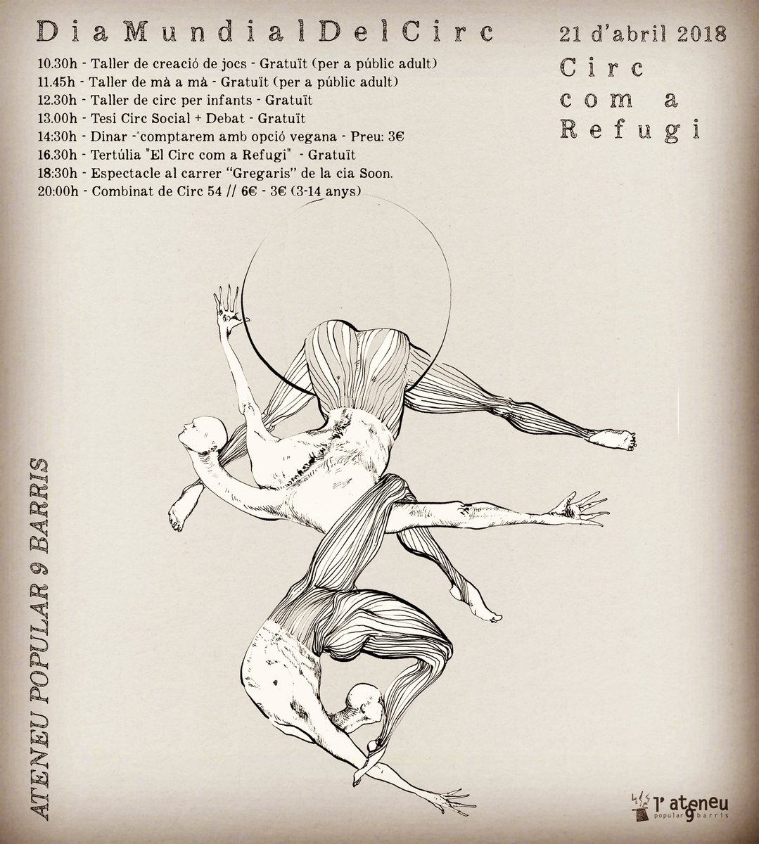ateneu9b's tweet photo. Dia mundial del #circ en marxa! Presentació de la tesi sobre circ social, tallers i per la tarda espectacles. https://t.co/RKxbBu8mKL