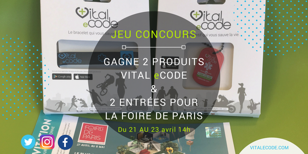 Vitalecode's tweet photo. Salut les Vital eNautes ! 😀
A l'occasion de notre participation au concours #Lépine. Nous te faisons 2 invitations à la Foire de Paris et 2 produits #VitaleCode. Une super occasion de venir nous rencontrer sur notre stand 😎
Retweet + Follow = Tirage au sort lundi soir ! https://t.co/2J57O5zaNl