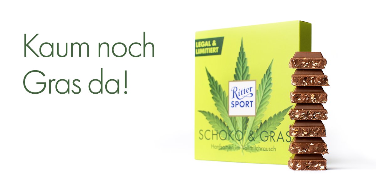 Fast ausverkauft! Jetzt heißt es ganz schnell sein, wenn ihr noch eine Tafel der Limited Edition Schoko &amp; Gras 🌱🍫 für euren #schokotrip erhaschen wollt: bit.ly/SchokoGras