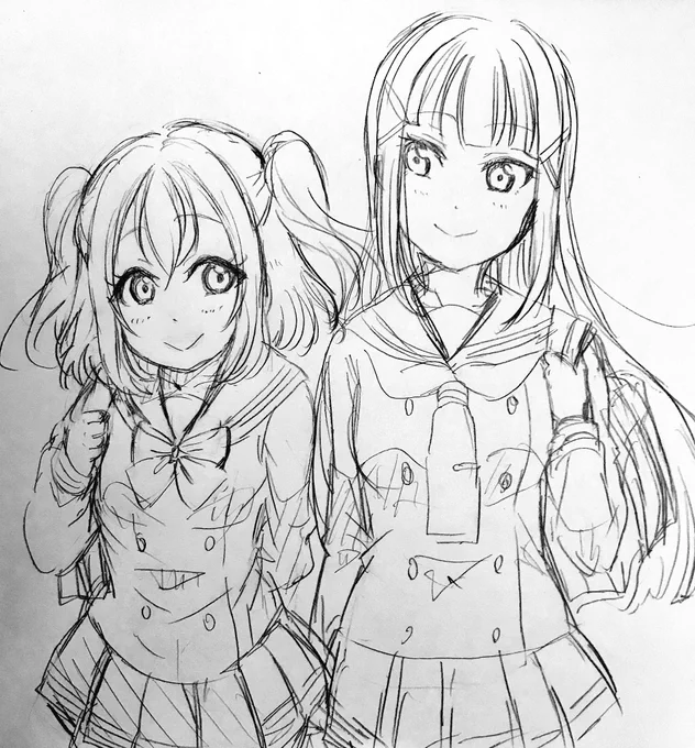 姉妹で登校 