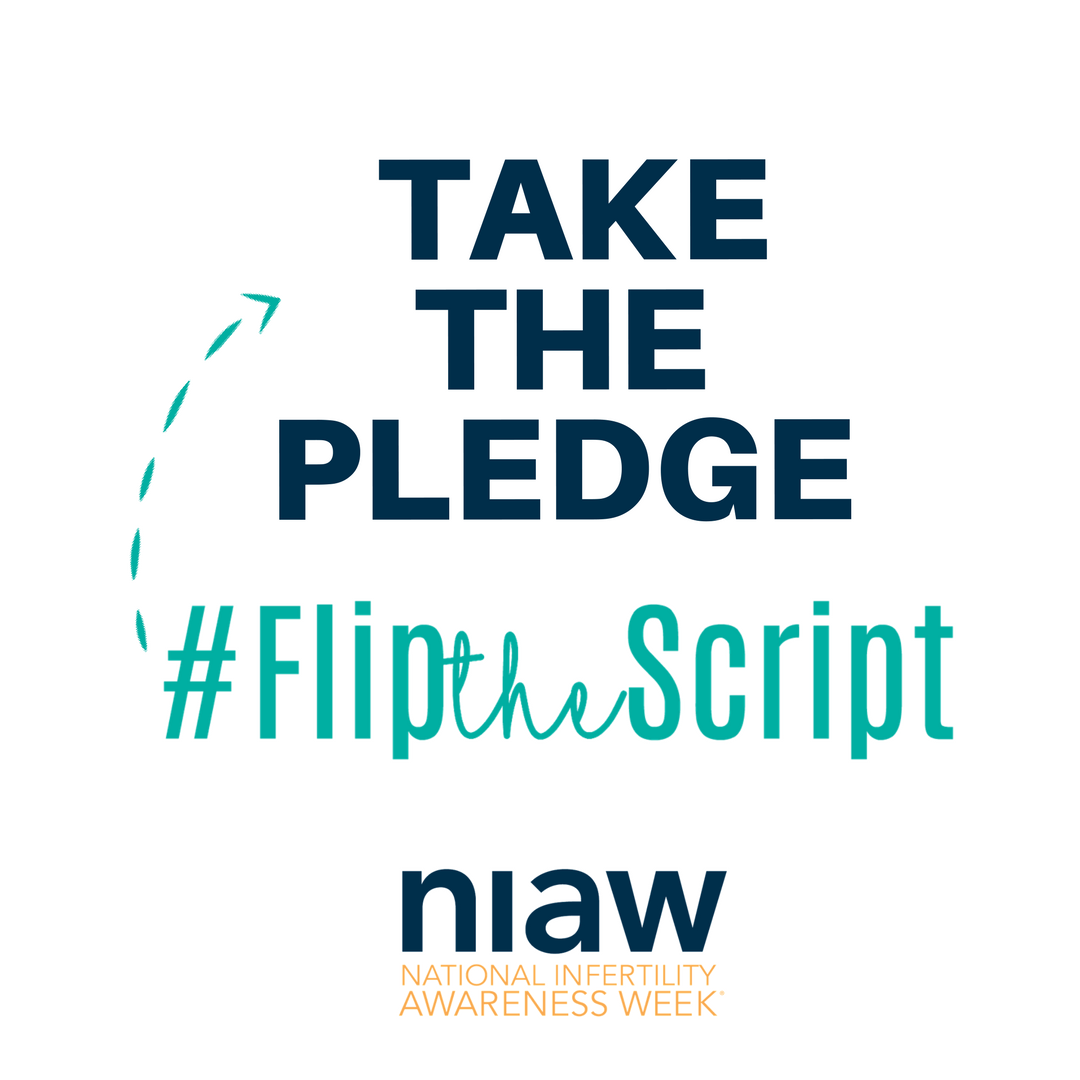 resolveorg's tweet photo. #FliptheScript and take the pledge because Your. Story. Matters. It’s easy to show your support by pledging to breakdown the stigma of infertility and share your story http://today. It gives a voice that helps to free others who fight through this journey in solitude. #NIAW https://t.co/S1zP2EFty9