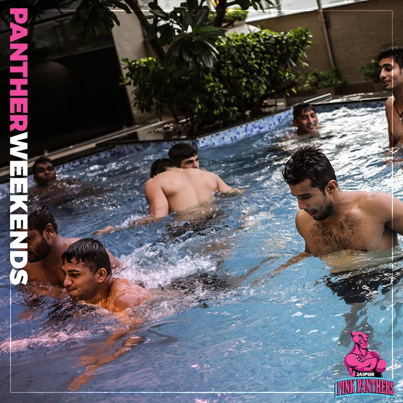 JaipurPanthers's tweet photo. The mandatory Saturday dip for #Panthers!
#PantherWeekends #RoarForPanthers #VivoProKabaddi #Jaipur #PantherMoments #LetsKabaddi #KhelKabaddi #ProKabaddi #PKL #Season5 #JPP #SMSstadium #Team #PantherDen #JaipurKabaddi #LePanga #AsliPanga #StarSports https://t.co/fp8uiKdzZL