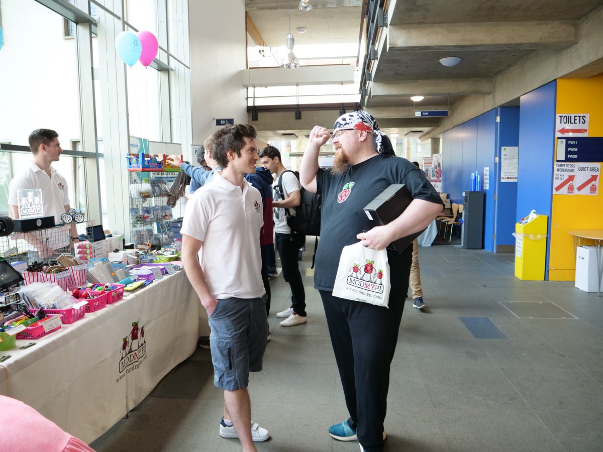 ModMyPi's tweet photo. Caught red handed! @pimoroni with a #ModMyPi bag of swag! https://t.co/oUeapBfBBs