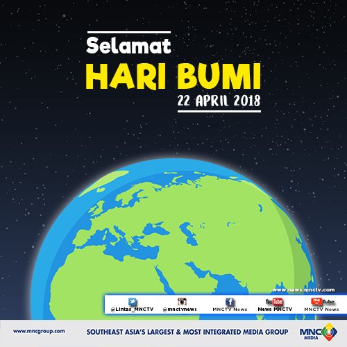 Liar_MNCTV's tweet photo. Sayangi bumi tempat kita tinggal dengan memperhatikan lingkungan sekitar. #SelamatHariBumi https://t.co/Yp20dap9P6