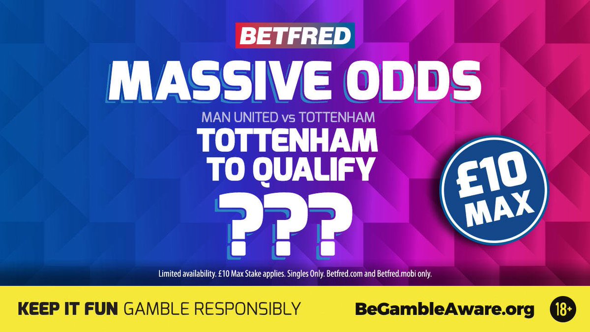 Betfred's tweet photo. ๐ COMING SOON ๐
#MassiveOdds are coming YOUR way for today's #FACup semi-final between Manchester United & Tottenham
Who's your money on? ๐ค https://t.co/9xyaTM2USj