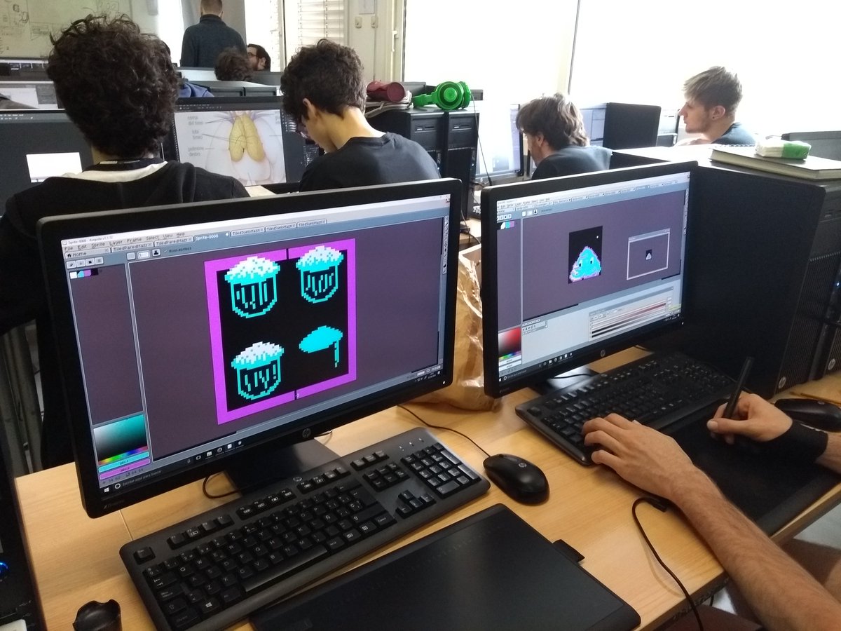 Jupiter_Hadley's tweet photo. We have a cooking game where you must go into a rogue-like dungeon to battle enemies for ingredients to meet customers orders. #ldjam #ESNEGameJamOn https://t.co/96M3ImLAVI