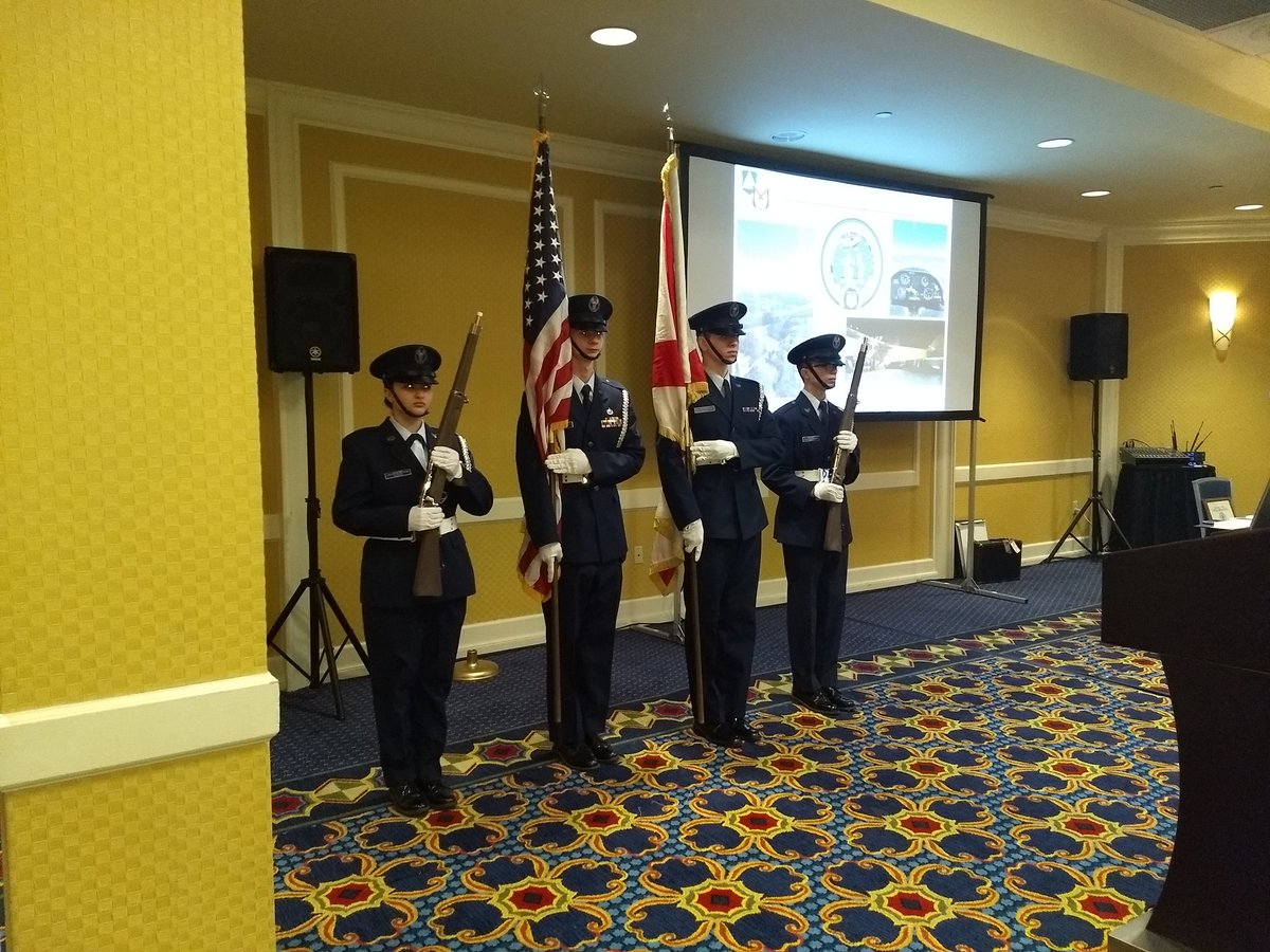 cap_alwing's tweet photo. The 2018 Alabama Wing Conference is underway. Thanks to the Mobile Composite Squadron Color Guard Team for presenting and posting the Colors!!! #civilairpatrol #capcadet https://t.co/CN1rilebfC