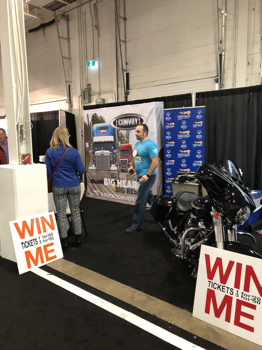 GTATruckConvoy's tweet photo. Last day for Truck World. Come see us in booth 2283 and get some information on both Convoys @TruckConvoyON @GTATruckConvoy Also enter the draw for this HD and support @SOOntario @TPSMotorSquad @torchrunontario https://t.co/dzpd51y1Ej
