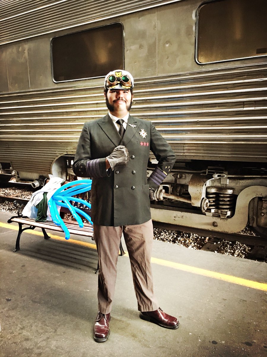rivet_nation's tweet photo. Ready to get Kraken! #rail #steampunk #miamievents #train #steampunkunderthesea #railroad #steampunkmiami #rivetnation #museum #steampunkfestival #cosplay #scifi https://t.co/HKQZQW9kmE