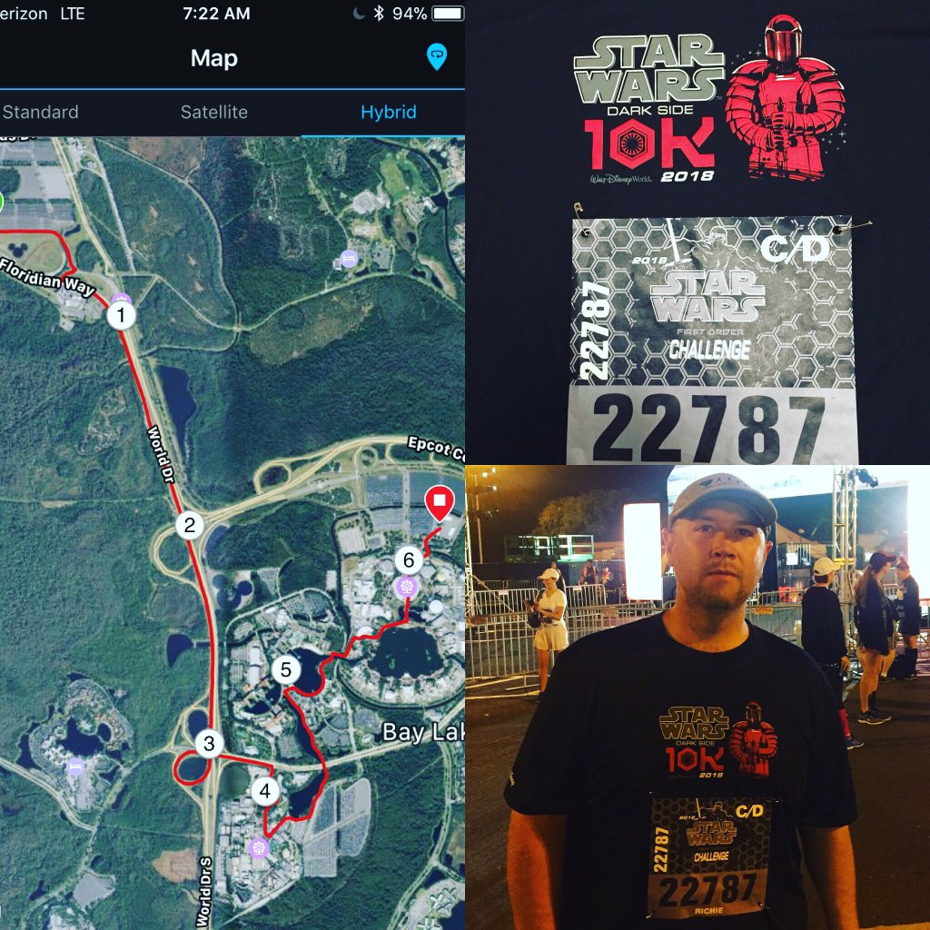 F3TBP's tweet photo. 2 out of 3 done!  Big one tomorrow #rundisney #darkside10k #darksidehalf #darksidechallenge https://t.co/Y7pmNl90K3