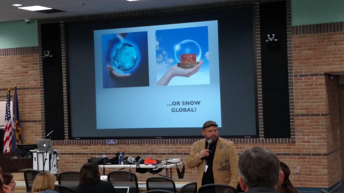 JeffreyJCollier's tweet photo. With @kevinhoneycutt this morning at the Great Lakes Bay Tech Camp. Reflection: Are we creating school cultures to prepare kids to be global or snow global? #edchat #COLchat #AGSdailyshare https://t.co/BOTa39h97O