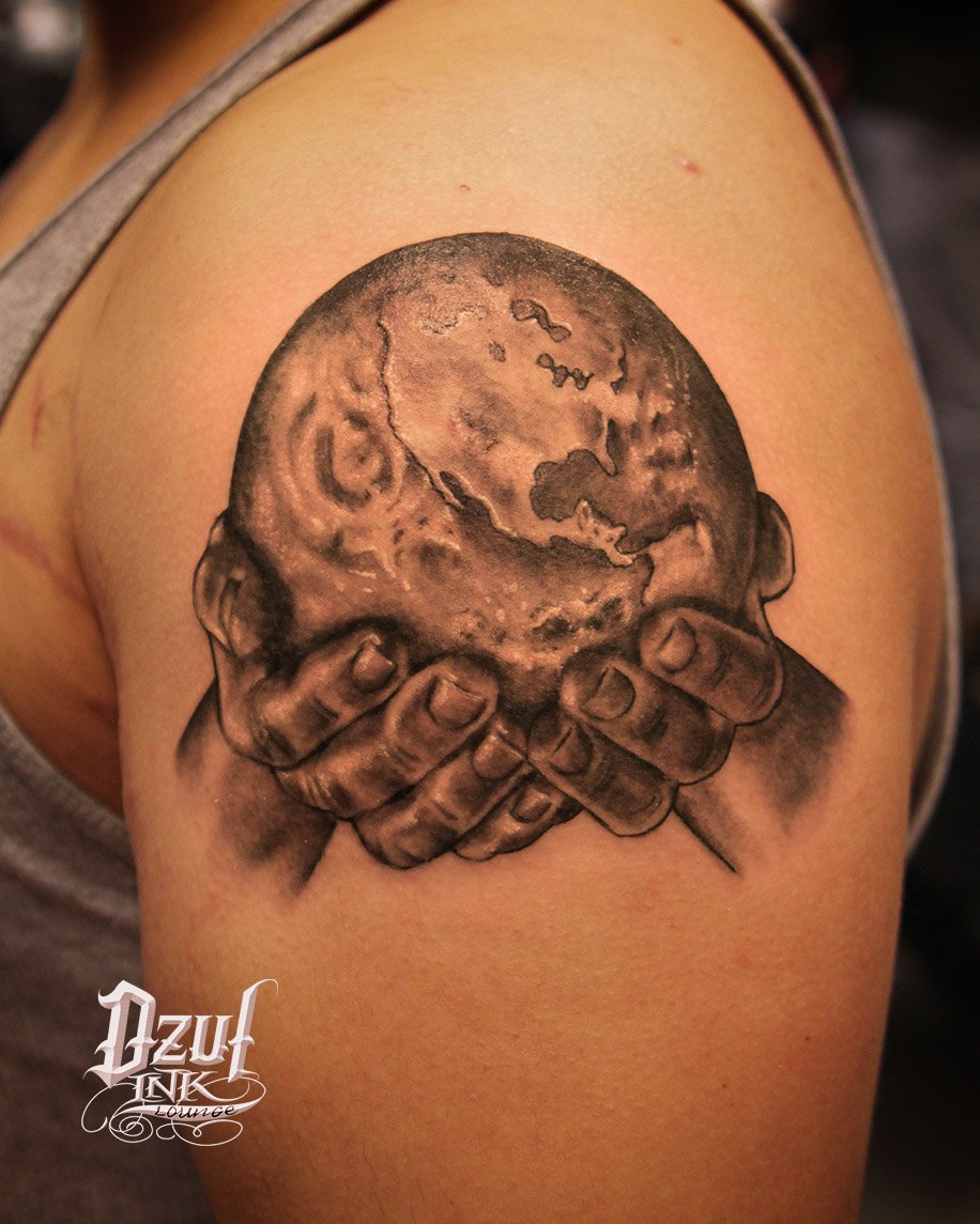 World In Your Hands Tattoo