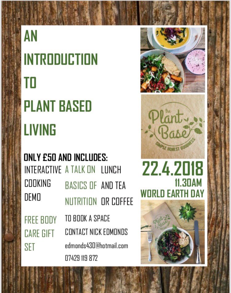 Tomorrow! Our chef Nic announced a discount price of £25 for V Yum goers. This only just covers his ingredients. Book while you still can.