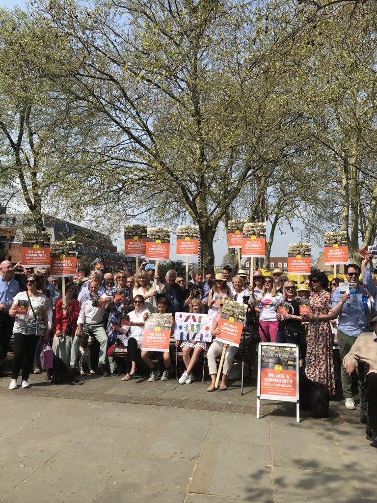 <a href="/chelseaboats/">Chelsea Houseboats</a> owners &amp; supporters are on Dovehouse Green campaigning to stop their boats &amp; community being swept away by yet another exclusive development. Pls say hello &amp; sign the campaign or register support at chelseaboats.org #weareacommunity