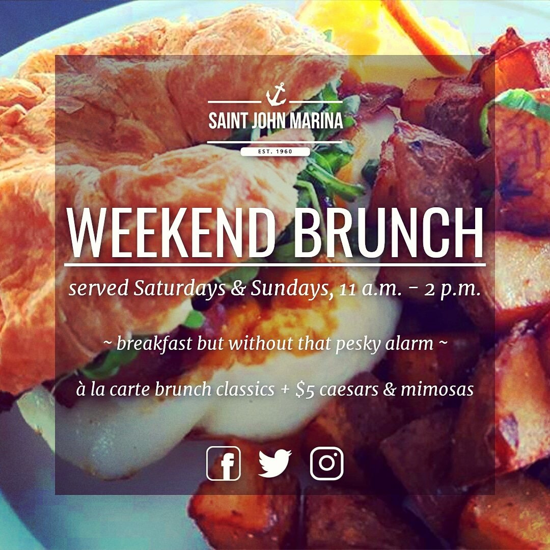 Start this sunny spring #Saturday with #brunch at the #saintjohnmarina, served 11am - 2pm! ☉ 🌱 🍳 #SaintJohn