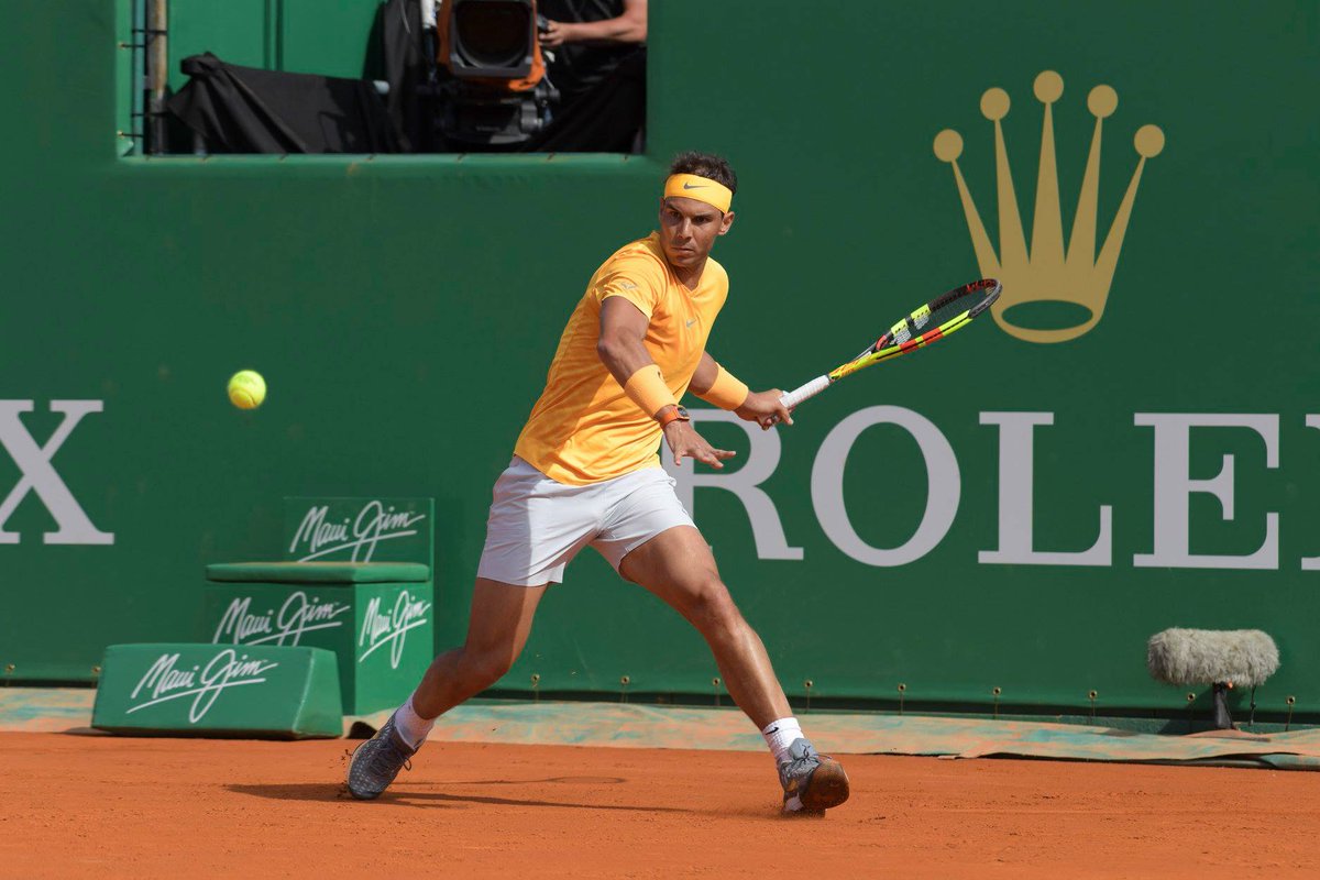 RFETenis's tweet photo. Rafael Nadal alcanza su final número 1⃣2⃣ en el #RolexMCMasters de Montecarlo tras vencer a Grigor Dimitrov🇧🇬 64 61 👏🏻👏🏻👏🏻 https://t.co/KtwfxTqcd3
