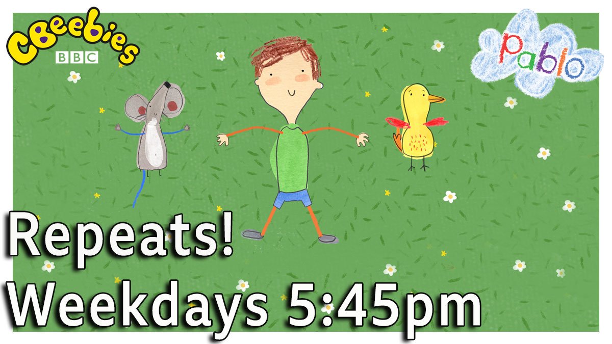 CBeebiesHQ's tweet photo. Another round of #CBeebiesPablo 💚
Take note of the new time... you're welcome 🙌
#AutismAwareness https://t.co/zSBwu9rXlE