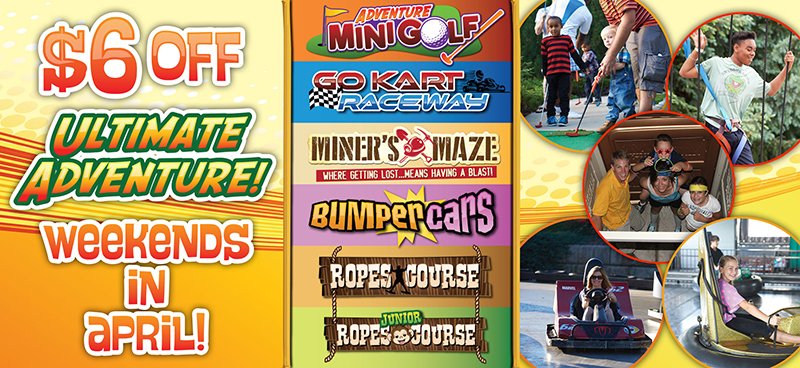 adventuregolfco's tweet image. Save $6 on an Ultimate Adventure and get UNLIMITED Mini-Golf, Go-Karts and more! Check our Operating Schedule for time and dates with this crazy Colorado weather! bit.ly/2FP0X8f #SpringInColorado #MiniGolf #WeekendFun