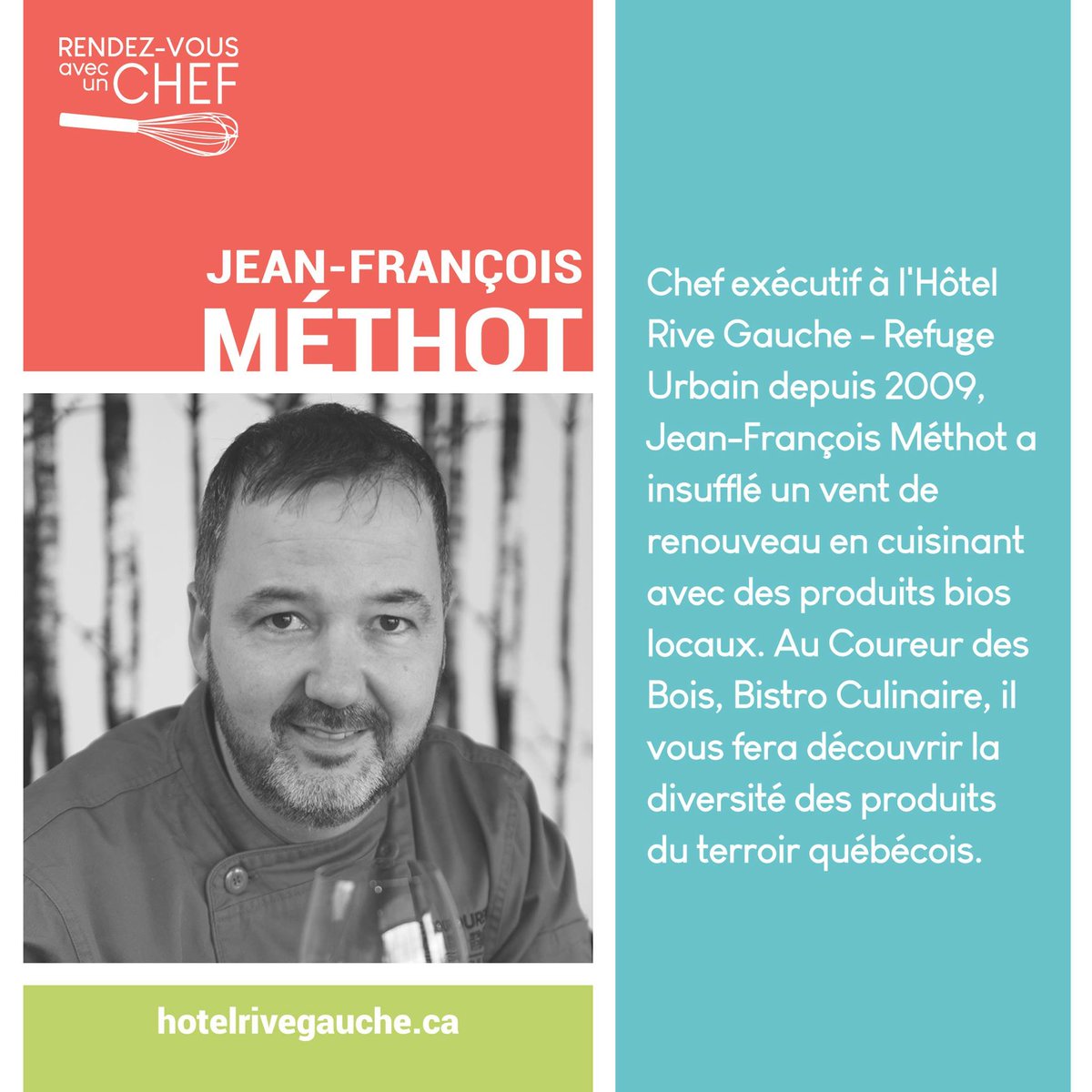moissonMTL's tweet photo. Profitez de la chance unique de savourer un repas complet, cuisiné avec des produits bios et locaux, #misez sur Jean-François Méthot, chef à l'Hôtel Rive Gauche, dans le cadre de l'#encan au profit de la Grande récolte pour les enfants. https://t.co/1ZH5RDpcs5 #GRPE #RdvAvec1Chef https://t.co/T46kv4UeAP