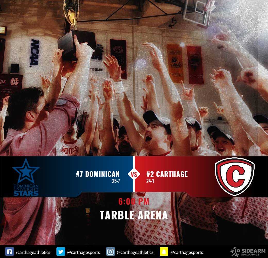 carthagesports's tweet photo. TONIGHT AT TARBLE ARENA, A BERTH TO THE FINAL FOUR IS ON THE LINE! 

#2 #RedMenVB🏐 🆚 #7 @DU_Stars

📍 Tarble Arena
🕖 6:00 PM
💻 https://t.co/U7Odfut0A5
📊 https://t.co/jrRM1GhChx
🎟 https://t.co/NoMThqBBly…

#RedStateOfMind #DefendTarble @AVCAVolleyball @D3VB @offtheblock11 https://t.co/wLrQFa6mbk