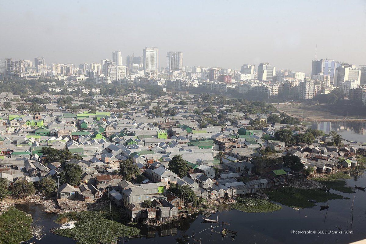 SeedsIndia's tweet photo. A year after the #fire that gutted over 500 houses in #Korail, it has been completely rebuilt. But is it more #resilient now? The tin houses cause severe #heat problems as found through #DeppLab #Bangladesh’s baseline study. @StartNetwork @CDACN @CREDUCL @UNSWBuiltEnv @ADRRN1 https://t.co/dMp79SphFn
