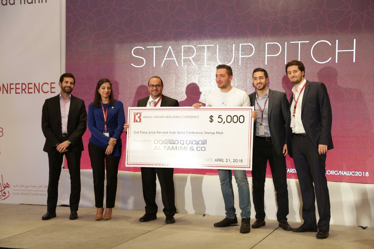 Harvardarabaa's tweet photo. Congrats to #thespikeapp, Winner of the startup pitch and to #fabricaid for winning 2nd place #HAWC2018 https://t.co/uY7z9hPS2Z