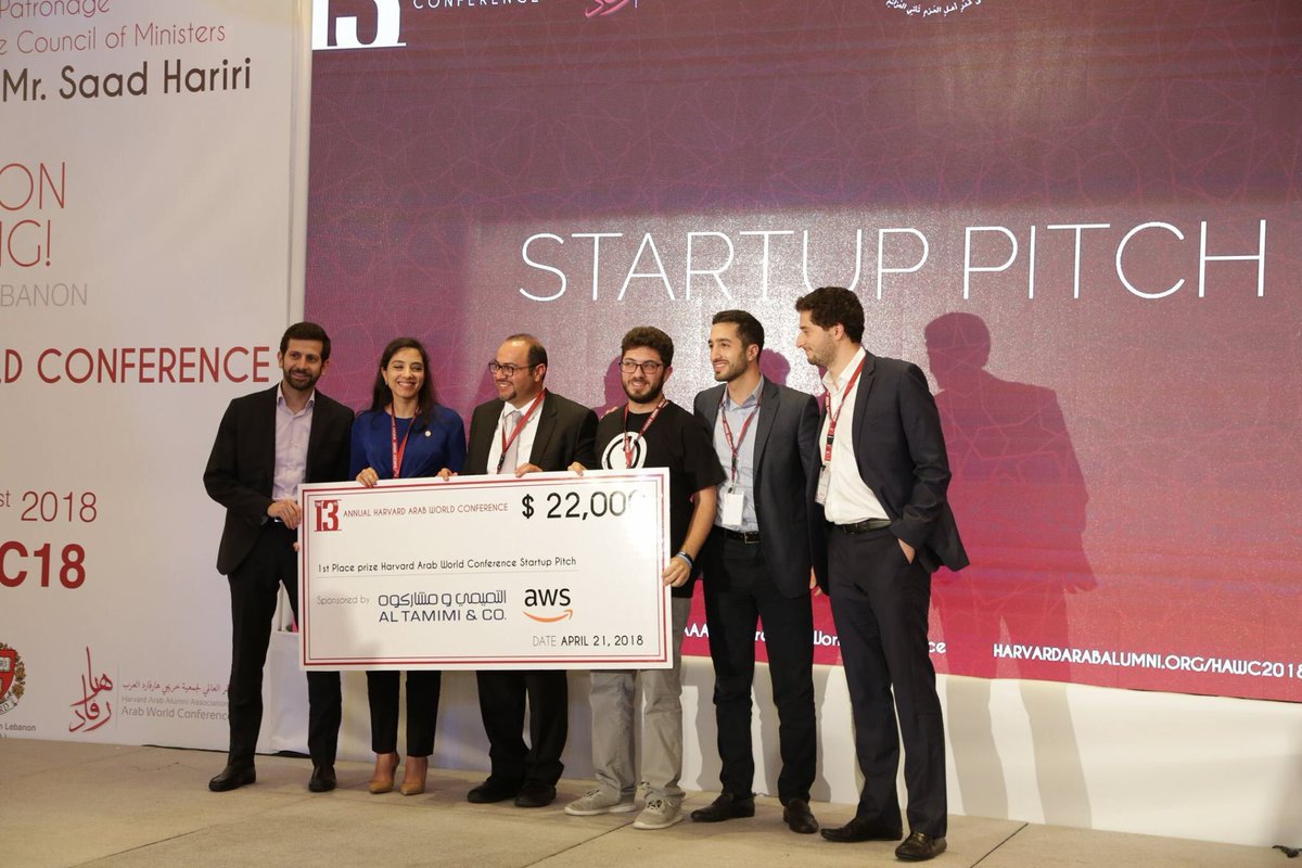 Harvardarabaa's tweet photo. Congrats to #thespikeapp, Winner of the startup pitch and to #fabricaid for winning 2nd place #HAWC2018 https://t.co/uY7z9hPS2Z