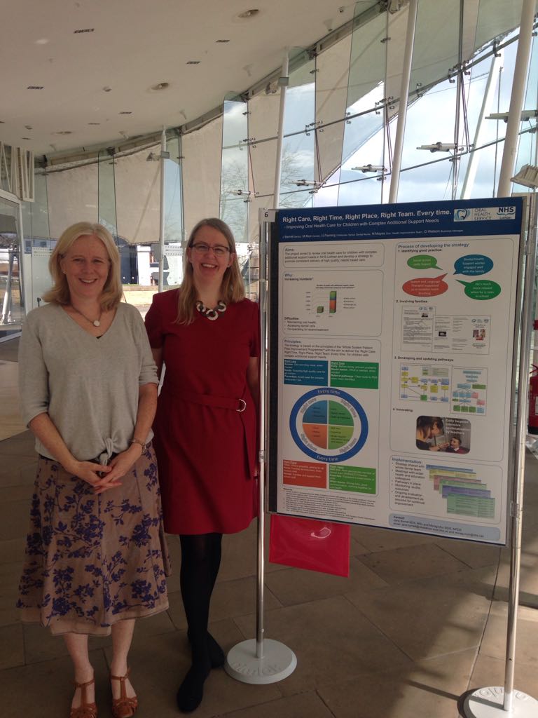 MuirMorag's tweet photo. Great to work with @janeymsmiles again, sharing our project to improve dental care for ASN children at #BASCDEdin https://t.co/MsSwMAAWzR