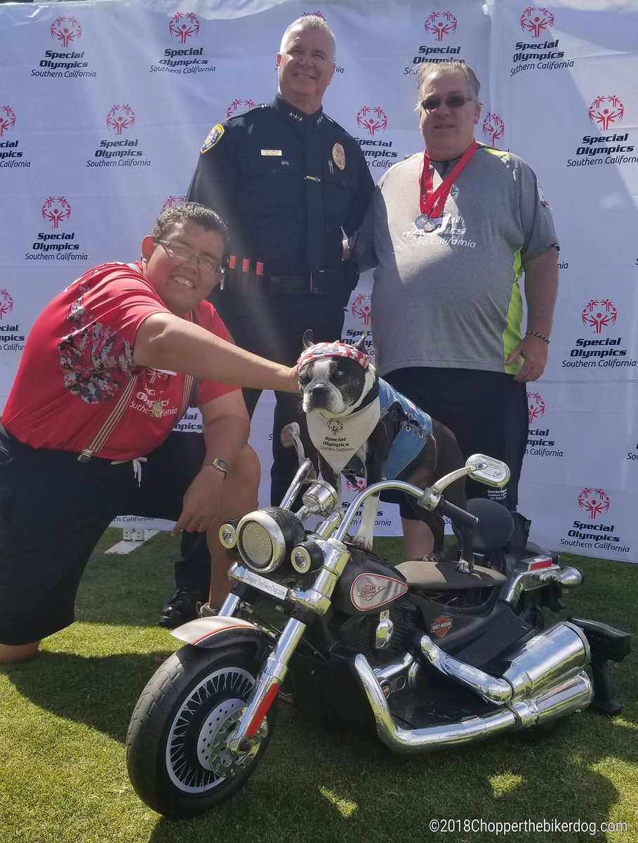 Chopper The Biker Dog ™ (@chopperbikerdog) on Twitter photo So awesome to see <a href="/SanDiegoPD/">San Diego Police Department</a> Executive Asst. <a href="/ChiefToddJarvis/">Todd Jarvis</a> handing out medals today here at the #SpecialOlympics 2018 Regional Spring Games. 🇺🇸🇺🇸 It's all about the athletes 👍 <a href="/SOSC_SanDiego/">Special Olympics SD</a> <a href="/SOSoCal/">Special Olympics Southern California</a> <a href="/SpecialOlympics/">Special Olympics</a> #MakingADifference #ChopperLove So awesome to see <a href="/SanDiegoPD/">San Diego Police Department</a> Executive Asst. <a href="/ChiefToddJarvis/">Todd Jarvis</a> handing out medals today here at the #SpecialOlympics 2018 Regional Spring Games. 🇺🇸🇺🇸 It's all about the athletes 👍 <a href="/SOSC_SanDiego/">Special Olympics SD</a> <a href="/SOSoCal/">Special Olympics Southern California</a> <a href="/SpecialOlympics/">Special Olympics</a> #MakingADifference #ChopperLove