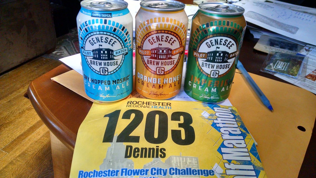 eastenddennis's tweet photo. Got my post-race beers ready! Grabbed them straight from the @GeneseeBrewery! #RunROC #DrinkROC https://t.co/Eo4RzrFRLY