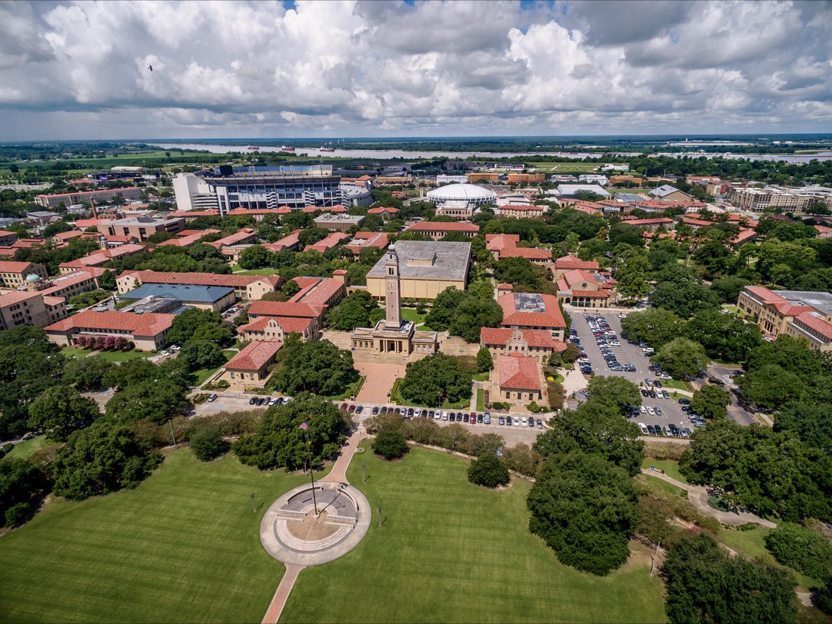 LSU's tweet photo. To all the state rally participants, welcome to #LSU and good luck today! https://t.co/jvXuUDjti8