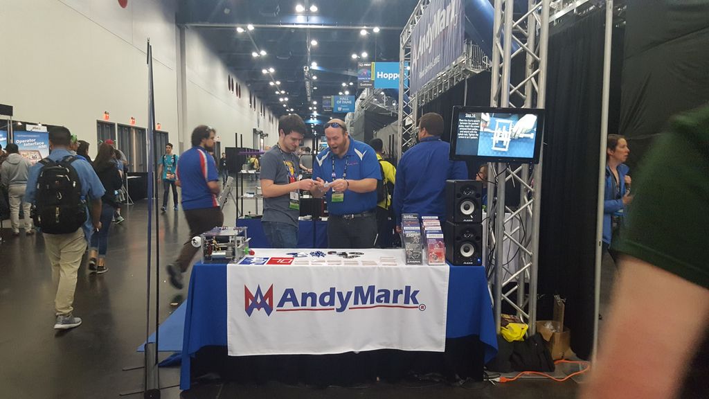 andymarkinc's tweet photo. Alliance selections are complete at #FIRSTChamp! The first two people to come to our booth in @FRCTeams and @FTCTeams and tell us about your favorite moment of the #FIRSTPOWERUP or #FIRSTRELICRECOVERY will get a t-shirt!  #omgrobots https://t.co/FAsbfAY6YE