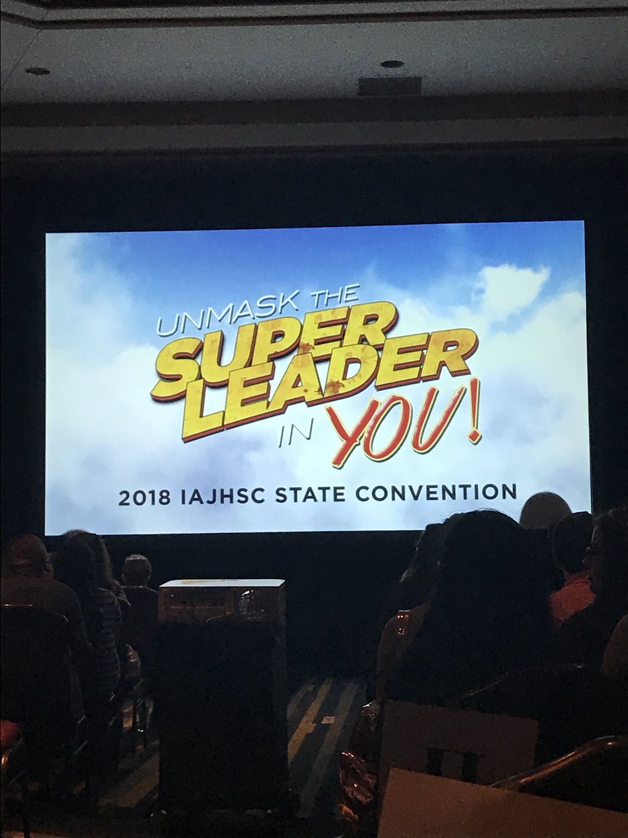 MissLechelt's tweet image. Learning how to “Unmask the Super Leader in You!” #weared68 #iajhsc #JJHStuCo