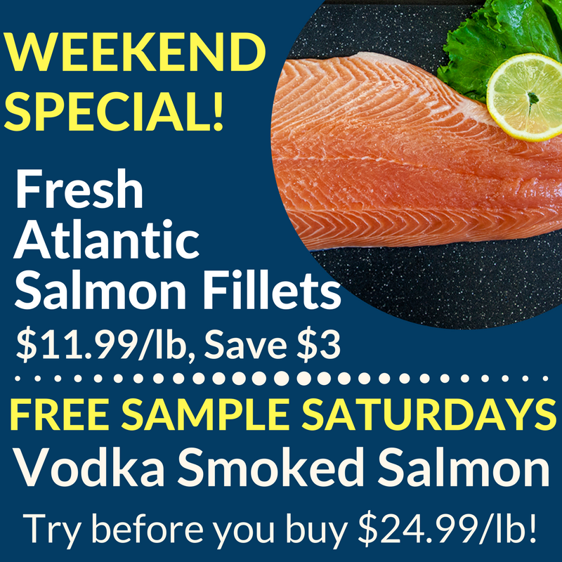 CaudlesCatch's tweet photo. Just because we're at the #KWWineAndFoodShow today doesn't mean we don't have things going on at our stores! Grab some #VodkaSmokedSalmon #FreeSamples on #FreeSampleSaturday and pick up our #WeekendSpecial of #AtlanticSalmon for only $11.99/lb! #KWawesome https://t.co/m3EHpblEDl