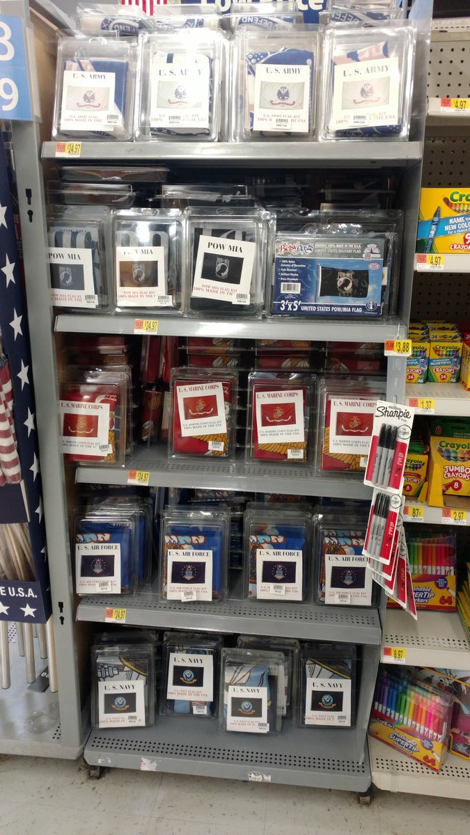 DewGills's tweet photo. Dear @Walmart, why would you not have a @USCG flag? All the other branches are represented.  #TheyDeserveTheSameRespect https://t.co/ozkY1oJsvy