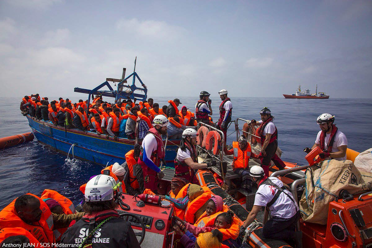 MSF_Sea's tweet image. BREAKING: The #Aquarius has rescued 2 boats in distress today, one in cooperation with @openarms_fund. With 290+ people safely on board from these 2 rescues, we are now on our way to take a transfer of more survivors from an earlier Italian coastguard rescue. Photos: Anthony Jean