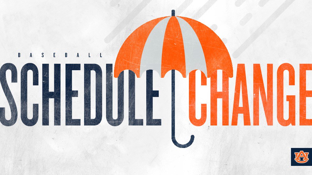 ☔ SCHEDULE CHANGE ☔

We'll wrap up the series at Alabama with a Saturday doubleheader. 

📰 » auburntige.rs/2qTKWHU                                 

#WarEagle | #Attack